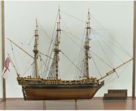 HMS President, probably by Mantua Models, a well constructed 1/60th scale model, The kit of the President, double plank on fr