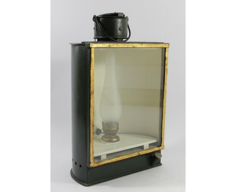 A semi-circular wall light complete with burner and flute shaped glass shade. 