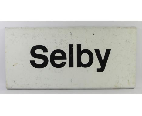 An enamel Selby station sign, 29 x 62cm 