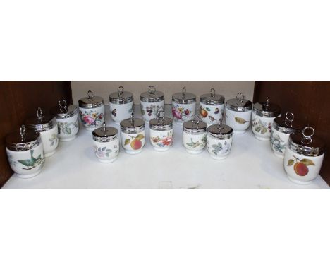 SECTION 9. A collection of Seventeen Royal Worcester egg coddlers, comprising twelve large and five small examples