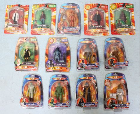 A collection of 13 Dr Who figurines from the modern reboot series, including Martha Jones, Scarecrow and Zygon, all in origin