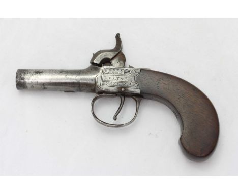 A 19th century 114-bore boxlock percussion  cap muff pistol, engraved 'Nixon, Newark', 1 5/8-inch twist-off barrel with Birmi