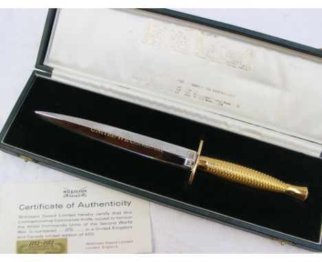 A Wilkinson sword commemorative commando knife, 1940-1945, issued to honour the Allied Commando Units of the Second World War