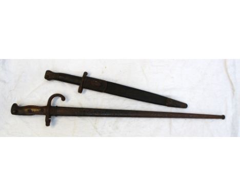 A French Model 1874 Gras Epee bayonet, engraved to the top ........St Etienne......1876, together with a British 1906 Wilkins