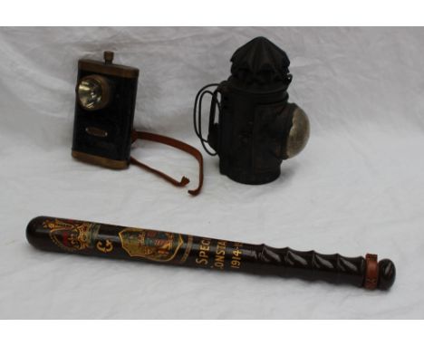 A George V truncheon, decorated with a crown, "GR" shield for the County Borough of Walsall, for a "Special Constable 1914-19