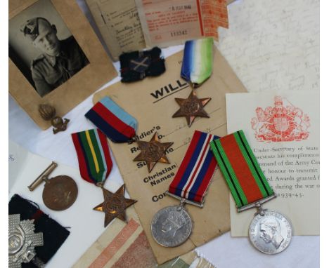 Five World War II medals including The War Medal, The Defence Medal, The Pacific Star, The 1939-1945 Star and the Atlantic St