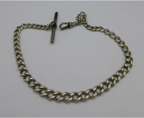 A silver Albert chain, 29g