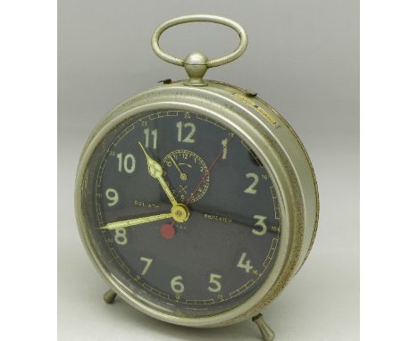 A Goliath Repeater alarm clock, H.A.C., diameter 13cm