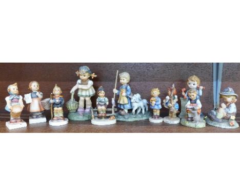 Ten Goebel figures, one a/f and one similar figure