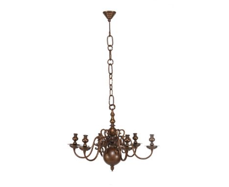 Bronze 6-light candles ball crown, 110 cm high, 66 cm diameter