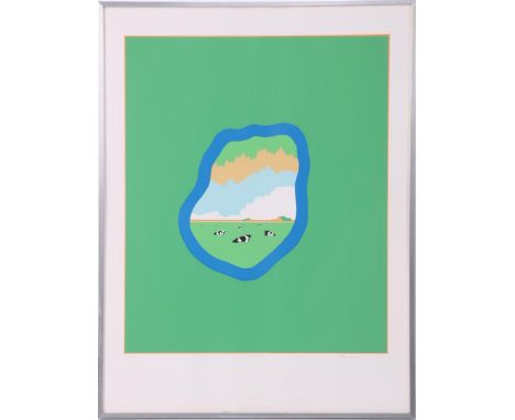 Han Jansen (1931-1994)Cows lying in the meadow, screen print numbered 174/200, outside size 65.5x50.5 cm