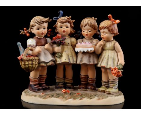Goebel Hummel earthenware sculpture group entitled Wir wünschen dir das beste, from the Century Collection, year 1991, model 