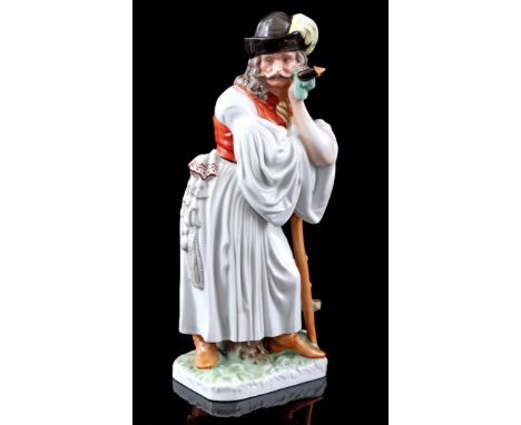 Herend Hungary, porcelain statue of a man, designer Kata Gacser, model number 5427, 30 cm high