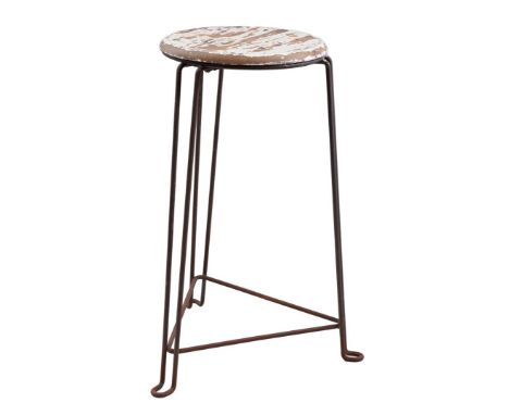 Jan van der Togt (1905-1995)Metal stool with beech wood seat, design Jan van der Togt, executed by Tomado, model 'Tabouret', 