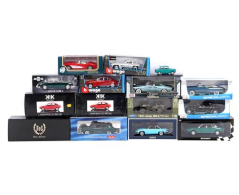 Lot consisting of 15 scale model cars mainly 1/18 scale