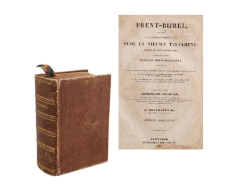 Print Bible, by D. Broedelet, reformed minister in Durgerdam, Amsterdam Gebroeders Diederichs 1845, in leather binding, Bible