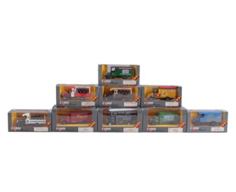 Collection of Corgi Toys diecast classic trucks including Bedford, Mack, Renault and Thornycroft. The models are in very good