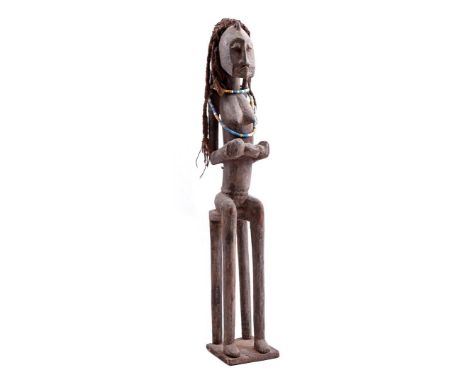 Ceremonial wooden statue, Senufo tribe, Mali, Northern Ivory Coast, 85 cm high, 1725 grams
