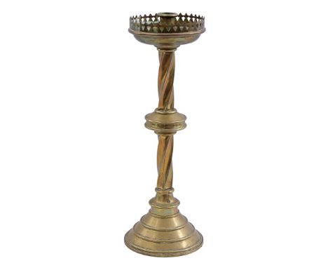 Copper candlestick, 46 cm high
