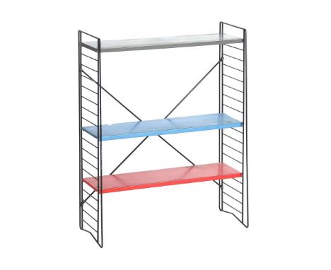 Tjerk ReijengaStanding polychrome metal 3-shelf rack, design Tjerk Reijenga, executed by Tomado, Netherlands 1960s, 85 cm hig