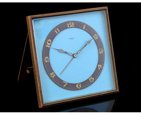 Sauvage Gand Swiss table clock/travel alarm clock, movement numbered 500489, 1960s, 11.5 x 11.5 cm (does not run)