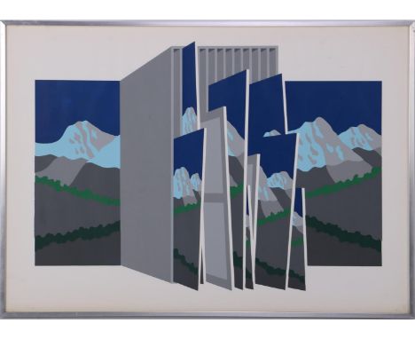 Lode Pemmelaar (1942-1997)10 Swiss landscapes, screen print, outer size 51x71 cm