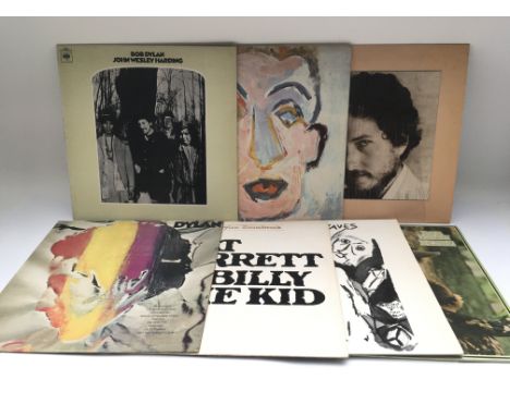 Seven Bob Dylan LPs comprising 'Desire', 'Self Portrait' and others.