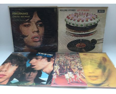 Eleven rock LPs by various artists including The Rolling Stones, The Who, The Doors and others plus a Stones 7" single.