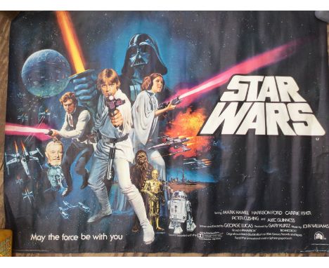 A circa 1978 Star Wars movie program and ticket plus a poster purchased around the time of the screening. Poster measures app