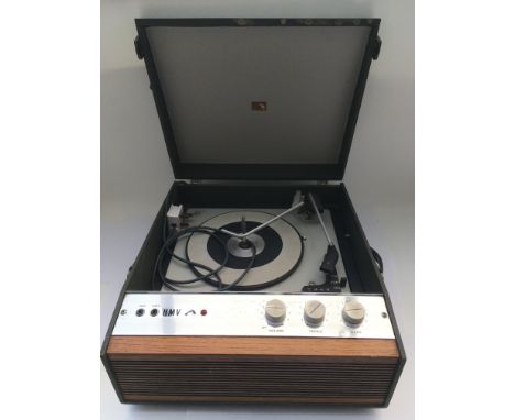 Two vintage portable record players comprising an HMV 2038 and a Bush SRP58 (2).