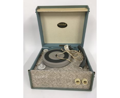 A Dansette Popular portable record player.