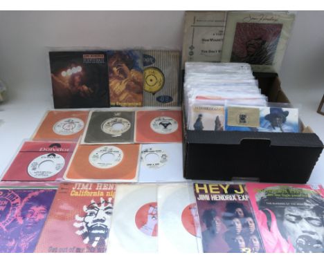 A collection of Jimi Hendrix and related 7" singles and EPs including many promo discs.