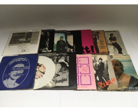 A collection of punk and post punk 7" singles by various artists including Sex Pistols, The Clash, The Jam (including a Rainb