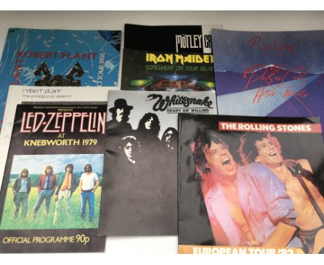 A collection of music programmes for various artists comprising Led Zeppelin, B B King, Genesis, Queen, The a Rolling Stones 