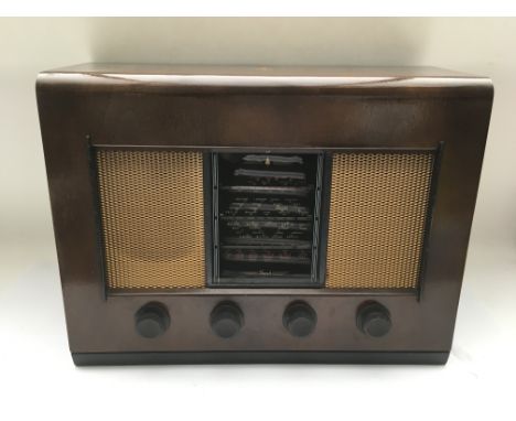 Two vintage radios comprising a 1949 Bush AC11 and a 1957 Ferguson Flair 344B.