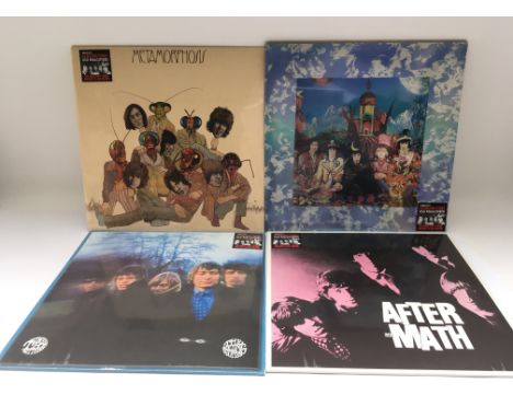 Four sealed and mint LPs by The Rolling Stones comprising remastered pressings of 'Between The Buttons', 'Their Satanic Majes