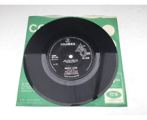 A first UK solid centre pressing of 'Arnold Layne' b/w 'Candy And A Currant Bun' by The Pink Floyd. Ex/Ex.
