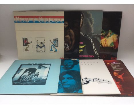 Eight rock LPs by Jimi Hendrix, Cream, Eric Clapton and others.