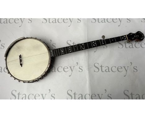 A 1903 Windsor Popular Banjo manufactured in Birmingham. All original with some light playwear consistent with age and use bu