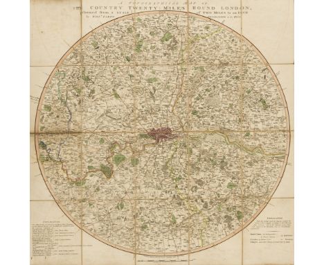 NO RESERVE London.- Faden (William) A Topographical Map of the Country Twenty Miles round London planned from a scale of two 