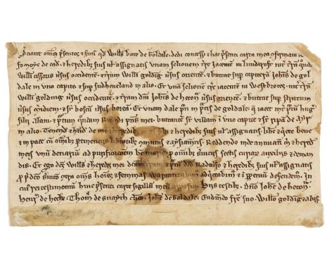 13th century Yorkshire.- Grant by William Bate of Goldale [Gowdall] to Radulphus Fomorie of one selion lying in Lundcroft [ne