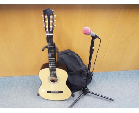 An Elevation 6-string guitar, model No. 540/6441(d) with carry case, microphone stand and Goodman's microphone (3)