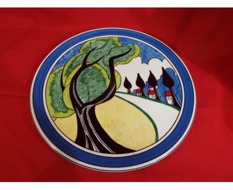 Clarice Cliff - a large Clarice Cliff by Wedgwood ceramic plate, approx 31.5cm (diam) decorated in the Bizarre pattern Est £2