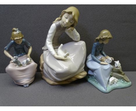 NAO FIGURINES - three ladies with animals