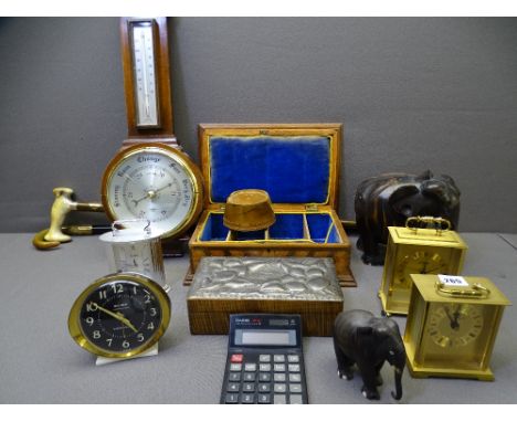 WESTCLOCK BIG BEN ALARM CLOCK, carriage clocks, barometer, treen boxes, elephants and sticks