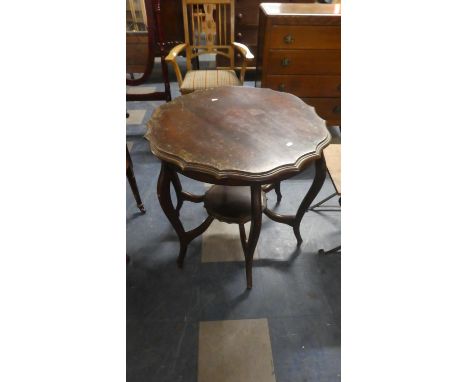 An Edwardian Mahogany Shaped Circular Occasional Table With Stretcher Shelf, 75cm Diameter 