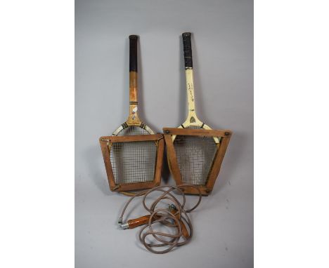 Two Vintage Tennis Rackets and a Skipping Rope 