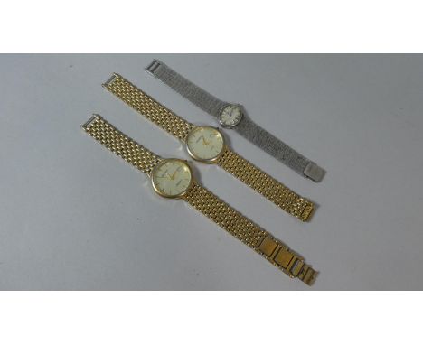 A Solid Silver Rotary Ladies Vintage Wrist Watch (Over Wound) Together with Two Sekonda Gents Examples 