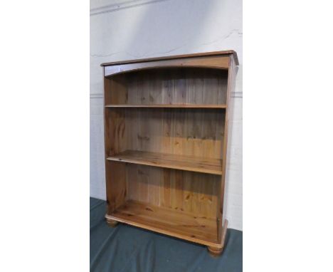 A Pine Open Three Shelf Bookcase, 74cm Wide 