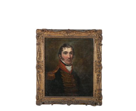 IRISH SCHOOL (EARLY 19TH CENTURY)Portrait of a Dragoon Officer, half lengthOil on canvas, 66.5 x 55cm